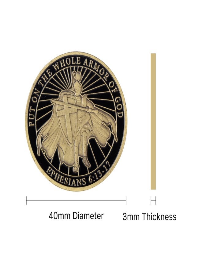Artisan Owl Challenge Coin - Put on The Whole Armor of God | Ephesians 6:13-17 - Collectible Commemorative Coin - Metal Coin Gift for Christians - 40x3mm, BlackSilver - Image 4